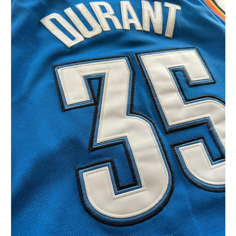 07 Kevin Durant Oklahoma City Thunder Adidas Jersey Swingman Sewn Blue NBA XL 52